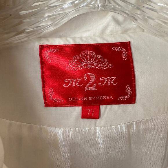 M2M sz 8 or L cream button down 100% cotton short sleeve fairy Coat - Picture 4 of 9